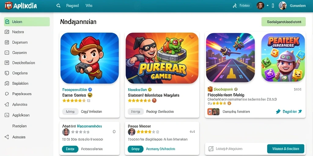 Tampilan awal yang menarik dengan berbagai pilihan permainan.